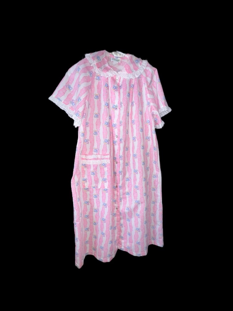 Reigning Beauty 80s Vintage Pink House Coat Robe Sz M